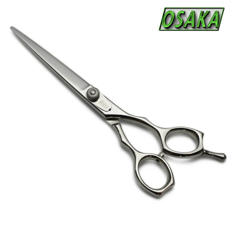 ciseaux de coiffure professionnels osaka avec une lame droite fine et longue de 6.5 pouces  et une visserie épaisse pour tout travail de coupe de dégrossissage. 