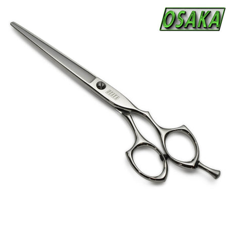 ciseaux de coiffure professionnels osaka avec une lame droite fine et longue de 6.5 pouces  et une visserie plate pour tout travail de finition et de coupe de précision