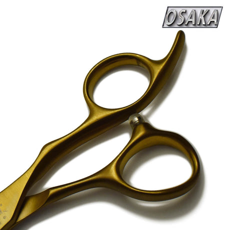 Manche des ciseaux osaka mtgold en or mat avec anneau du pouce cambré
