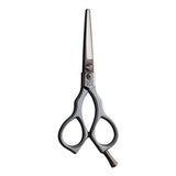 Détail poignée offset des ciseaux YASAKA – artisanat japonais, acier ATS‑314 et confort optimal