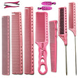pack de peignes yspark en rose avec vaporisateur spray mini yspark et une paire de sépare mèche également en rose