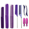 pack de peignes yspark en violet avec vaporisateur spray mini yspark et une paire de sépare mèche également en violet