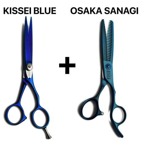 ciseaux kissei blue bleu japonais avec ciseaux sculpteurs osaka sanagi bleu 