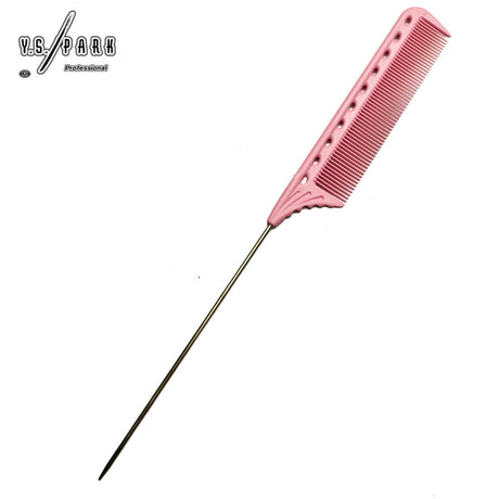 Peigne queue métal Y.S.PARK 132 rose – outil technique pour coiffeurs
