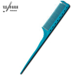 Peigne queue fine Y.S.PARK 185 bleu – maniabilité et précision pour coiffeurs